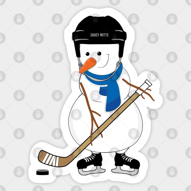 Hockey Snowman Sticker by SaucyMittsHockey